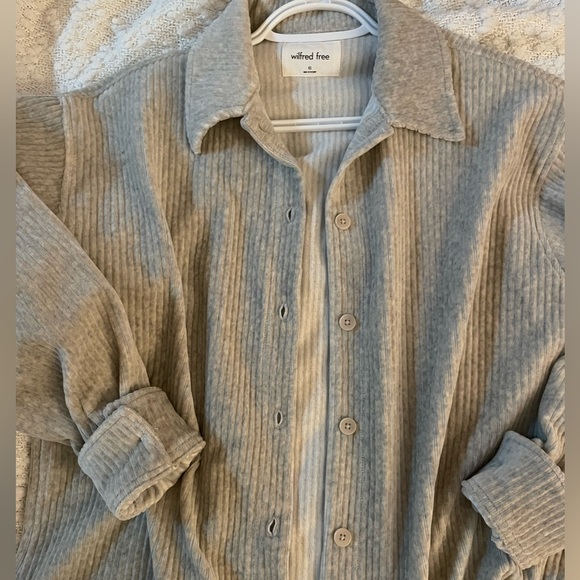 Wilfred Jackets & Blazers - Aritzia Wilfred Free Grey Corduroy Shacket